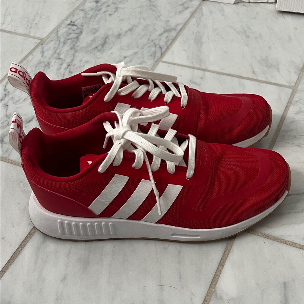 Adidas Red and White Women’s Athletic Shoes Size 8